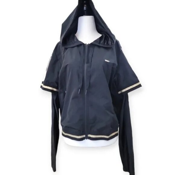 Liu.Jo Milano black hooded nylon sports jacket size L - Picture 3 of 10
